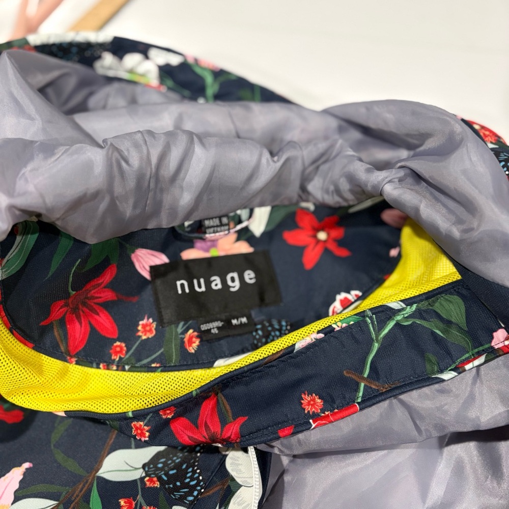 Nuage Navy Floral Print Waterproof Raincoat Size M - Picture 3 of 10